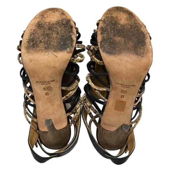 Coach Jody Mixed Texture Stiletto Heels Sandals Size 6.5 - Picture 6 of 8
